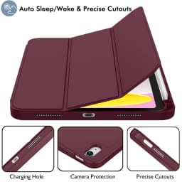 Case for iPad(A16) 11/10th Gen 11/10.9 Inch 2025/2022,Auto Sleep/wake Slim Tri-fold Stand Soft TPU Back Cover with Pencil Holder
