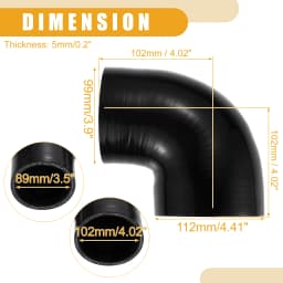 UXCELL 51mm ID to 63mm ID 51mm ID to 76mm ID Universal 90 Degree Elbow Silicone Hose Coupler Turbo Intercooler Intake Piping
