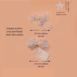 1PC Copper Wire Star String Lights Waterproof Battery Operated Decorative Fairy Lights For Garden Yard Home Scene Living Decor