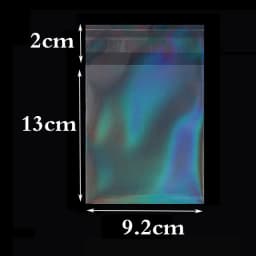 50pcs Transparent Holographic Laser Self Adhesive Bag Aurora Color Pouches for DIY Jewelry Badge Gift Package Storage Bags