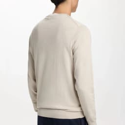 CH Men's Crew Neck Sweater Slim Fit Long Sleeve Knit Pullover with Red Embroidery Business Casual Top