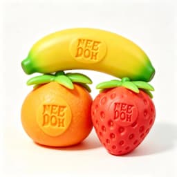 NeeDoh Groovy Fruit Squishy Toy TPR Banana Orange Strawberry Stress Relief Anxiety Relief Relaxing Accessory For Gift