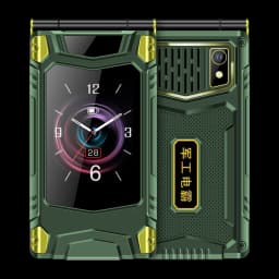2G Outdoor Folding Senior Phone With Strong Battery Two Big Display Dual Sim Large Button SOS Key Speed Dial Loud Voice Phone