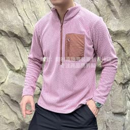 Quick Dry Half Zip Sweater Couple Outfit Z Shaped Weave 280g Polyester Fiber Outdoor Style Breathable Autumn Winter Hoodie