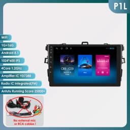 Hizpo 8 Core 8+128G For Toyota Corolla E140/150 2007 - 2012 2Din Android Car Radio Multimedia Video Player Autoradio Carplay GPS