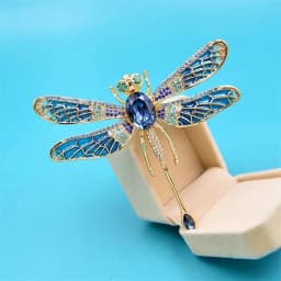 Large Size Luxury Crystal Dragonfly Brooch Colorful Rhinestone Insect Brooches Girls Cute Pins Personality Corsage Accessories
