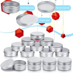 5-10pcs 5g - 100g Empty Aluminum Tins Cans Silver Metal Round Cans with Screw Lid for Salve Spices Candles Lipstick