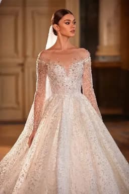 Customzied Luxury Wedding Dresses for Princess Sparkling Beaded Bridal Dress Ball Gown Vestidos De Novia