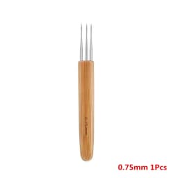 1Pc 0.5mm/0.75mm Dreadlock Crochet Hook Wood Crochet Needles Hair Dreadlocks Tool for Braid Craft