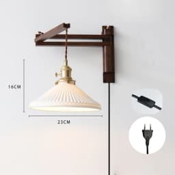 Retro Folding Walnut Color Wall Lamp Japanese Study Living Room Bedroom Bedside Lamp Tea Room Homestay Nostalgic Coffee Shop Lam