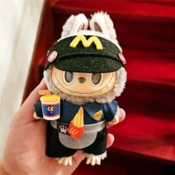 15 17cm For Labubu Doll Workwear Working Cosplay Clothes Fast Food Cola Fries Overalls Outfit Clothing Dollhouse Accessories