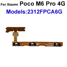 For Xiaomi Poco M6 X6 F6 Pro Plus 4G 5G X6 Neo Power Volume Side Button Flex Cable Ribbon Spare PartsParts