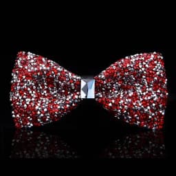 1 Piece Men's Glitter Rhinestone Bow Tie Shiny Full Rhinestone Bow Banquet Party Wedding Stage Event Gold Silver
