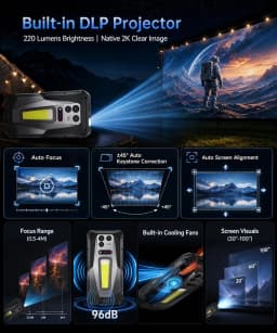 8849 TANK 5 Unihertz 2K Projector Rugged Smartphone eSIM Dimensity 9400e 3K AMOLED Android 16 220Lumens Projector 17600mAh 18GB+512GB 5G WiFi 7 2026 Smartphone