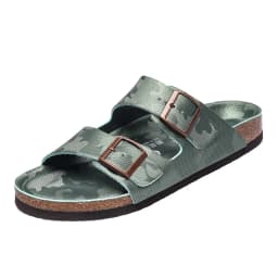 Summer Men Women Cork Slippers Clogs Microfiber Leather Slides Casual Slip On Sandal Double Buckle