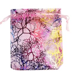 Chanfar 50pcs/lot Colored Trees Pattern Organza Gift Bags Wedding Organza Christmas Gift Bags Drawable Packaging Jewelry Bags