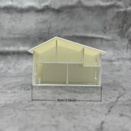 (.) Unfinished White Miniature Dollhouse Model Multiple Rooms Smooth Surface For DIY Craft Kids Play