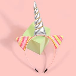 Glitter Cat Ears Headbands Birthday Party Decor Rainbow Cat Ears Hairband Unicorn Headband Kids Children Party Favor Headwear