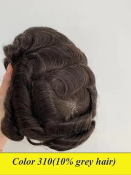 Bond--Male Hair Prosthesis Mono Lace,PU Front And NPU Back Men's Wig Durable Men's Capillary Prothesis 100% Natural Wigs For Men