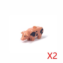 MOC City Animals Building Block Model Farm Ranch Scene Accessories Goat Wolf Pig Owl Flamingo Parrot Bird Zoo Kids Brick Toy T04