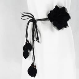 Casual Knotted Waist Chain For Dresses Lady Thin Waist Belt Long Tassel Braid Waistband Elegant Handmade Big Flower Decorative