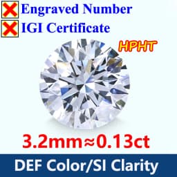 COSFIX 0.3-5ct Round Lab Grown Diamond HPHT IGI Certificate 3EX D/F Color VVS1 Clarity Diamond Gems