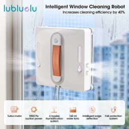 Lubluelu Robot Window Washer 8-Layer Safety Protection 9000Pa Suction Intelligent Path Edge Cleaning Home Glass Cleaning Robot
