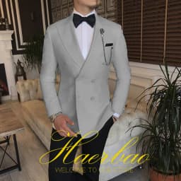 Ivory Men Wedding Tuxedos Suit Blazer Double Breasted Groom Suits For Men 2 Piece Party Best Man Jacket Pant Custom Made