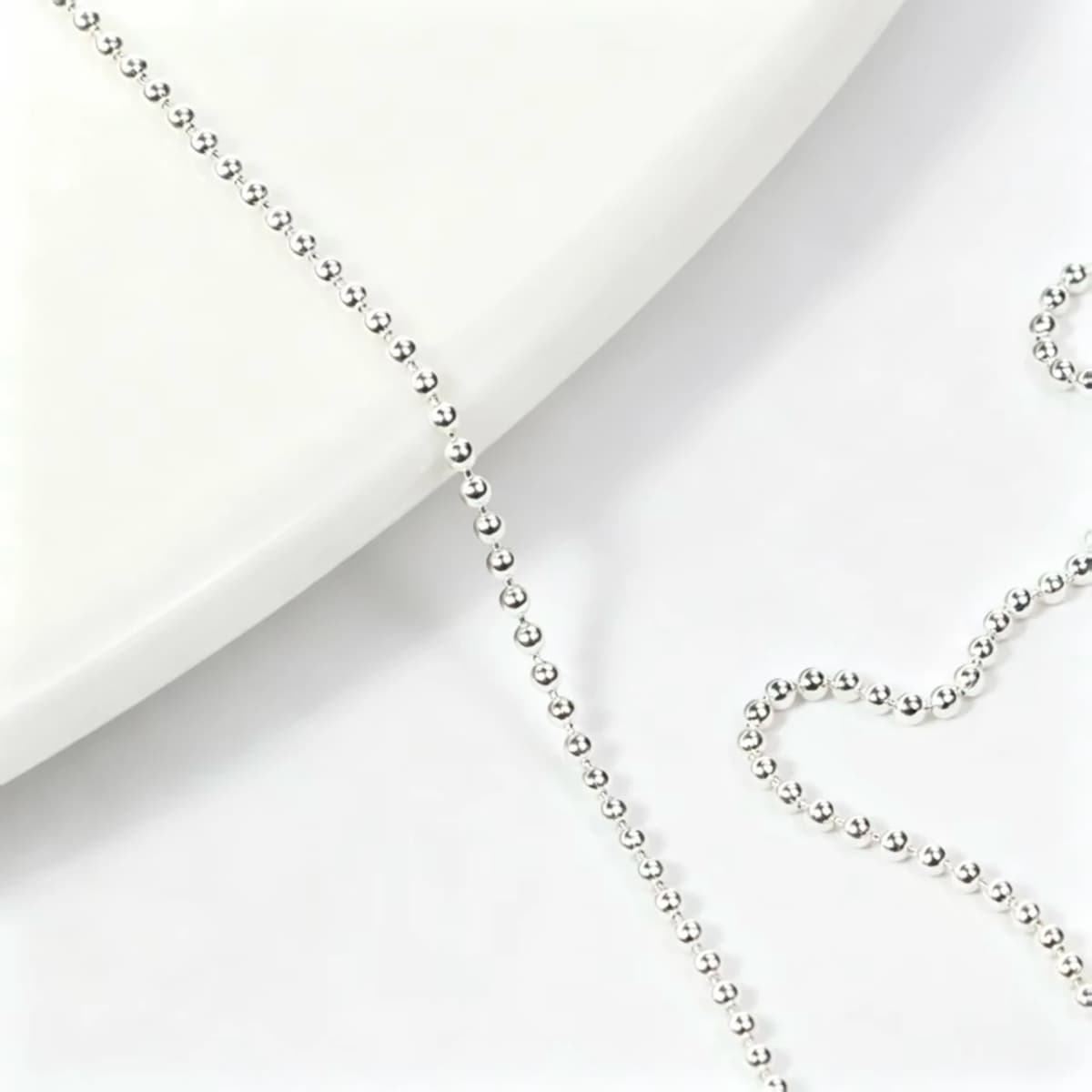 1M/Pack 0.8mm Gold Silver Nail Bead Chain Charm Ellipse Stone Nail Art Decorations Giltter Metal Steel Ball Jewelry Accessory