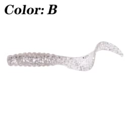 10 Pcs Jig Wobblers Worm Soft Lure 4.8cm 1.2g Shrimp Fishy Smell Spiral Tail Artificial Silicone Bait Swimbait Fishing Tackle
