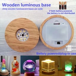8cm LED Base Light Display Stand for Crystal 3D Photo Glass Art Tumbler RGB Multicolor Lighting Battery Powered or USB Plug in