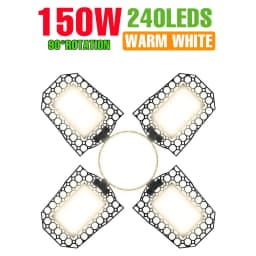 250W LED Bulb E27/E26 Lamp Garage Light AC 220V Folding Deformable High Bay Lamp 110V Spotlight Home Warehouse Workshop Basement