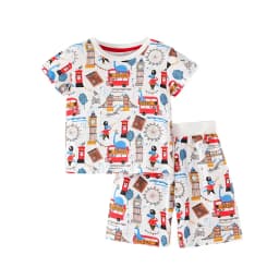 Jumping Meters 2-7T Summer Clothing Sets With Animals  Boys Girls Cotton Fashion Children's Clothing Sets Hot Selling Suits