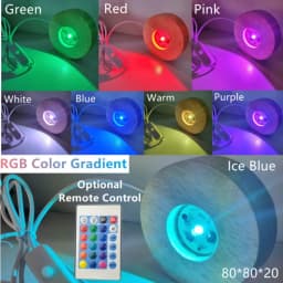 Dimmable Wooden USB Switch Desktop Decorative Lights Colorful Gradient Remote Control Light Base Display Light Support Ornament
