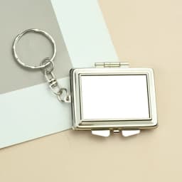 Mini Keychain Mirror Folding Pocket Double Makeup Mirror Heart-Shaped Round Cosmetic Mirror Small Portable for Travel