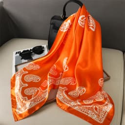 90x90cm Square Scarf for Women Head Shawls and Wraps Luxury Print Neck Scarves Hijab Bandana