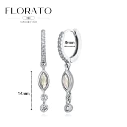 925 Sterling Silver Ear Needle Crystal Zircon Tassel Pendant Hoop Earrings Retro Small Fragrance Style High Jewelry Women Gifts