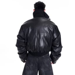 LUZHEN Original Double Zipper Design Thicken Warm Bread Padded Coat Men's 2025 New Solid Color Motorcycles Leather Jacket JY3050