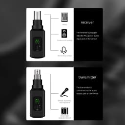 Wireless Microphone System G-MARK GX1.2 2.4G XLR Adapter 16 Channels Audio Transmitter And Receiver For Audio Mixer PA Speaker