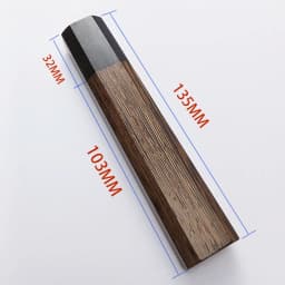 1piece Wenge Wood + Ebony Octagonal Knife Handle for DIY Semi-finished Damascus Knife Handle Material Kitchen Knife Handle