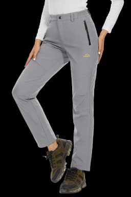 TACVASEN Women's Winter Ski Snow Softshell Fleece Lining Pants Hiking Trekking Mountain Trousers Cargo Warm Work Zipper Pockets