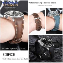 20 22mm Curved End Retro Matte Strap for Rolex Black Green Water Ghost Yacht Omega Seamaster 300 600 AT150 Leather Watch Band