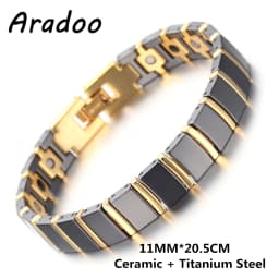 Ceramic Titanium Steel Hematite Magnetic Therapy Bracelet Strap Buckle Adjustable Bracelets With Regulator