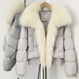 OFTBUY New Winter 90 Duck Down Jacket Women Real Fox Fur Short Warm Puffer Coat Female Fashion Casual Natural Fur Outerwear Lady