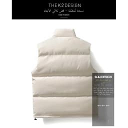 Thickened Casual Men's Pure Color down Jacket Vest Autumn Winter Warm Faux down Vest No Sleeve Outerwear Polyester Fiber
