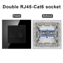 Cat6 rj45 wall socket network socket with TV wall data double socket telephone crystal glass panel rj45 network socket computer