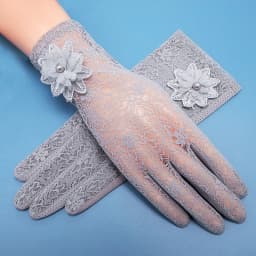 Women's Summer UV Resistant Ice Thin Driving and Cycling Touch Screen Anti Slip Breathable Short Sunscreen Lace Gloves