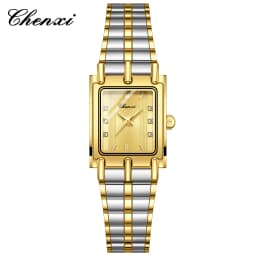 CHENXI 106 New 1pc Fashion Couple Exquisite Rectangle Watch Quartz Top Brand Stainless Steel Male and Female Couple Watch Gift