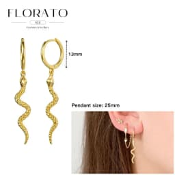 925 Sterling Silver ear needles Animal Butterfly/Elephant/Shell Pendant Hoop Earrings For Women Fashion Jewelry Accessories