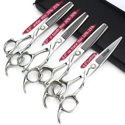 6 Inch Barber Specificlied Shears Professional Hairdressing Scissors Hairdresser Clippers Set Flat Thinning Hair Cutting Tools